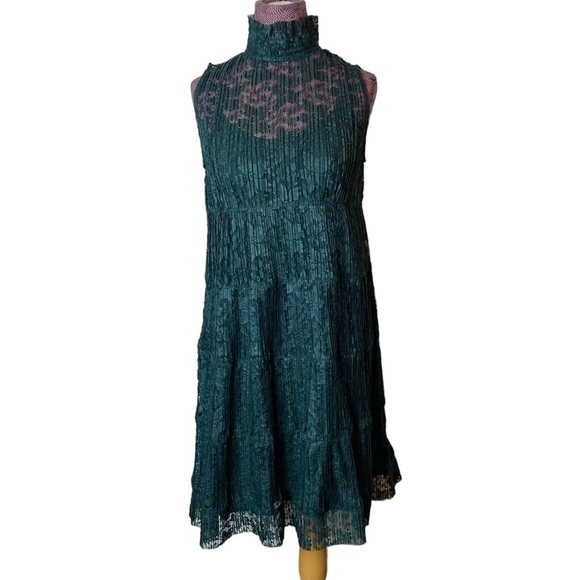 See By Chloe Sz 36 US 4 Deep Forest Green Lace Dress NEW - Picture 1 of 6